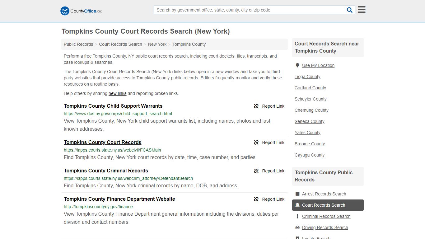 Tompkins County Court Records Search (New York) - County Office