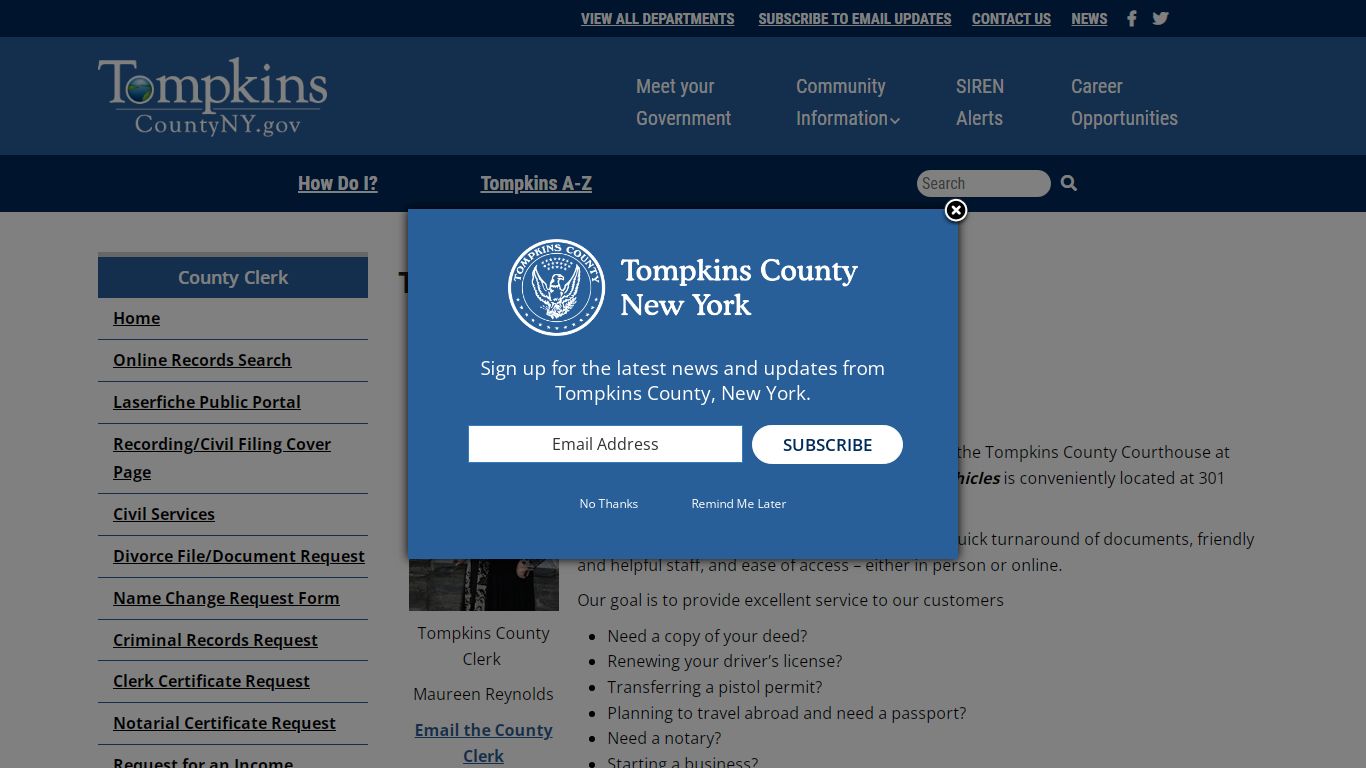 Tompkins County Clerk | Tompkins County NY